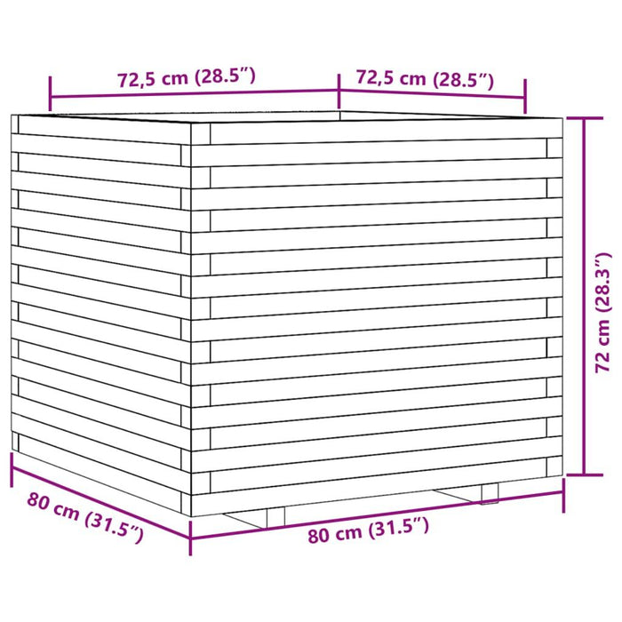 Garden Planter in Impregnated Wood Pine (80 x 80 x 72cm) - Little and Giant Explorers vidaXL