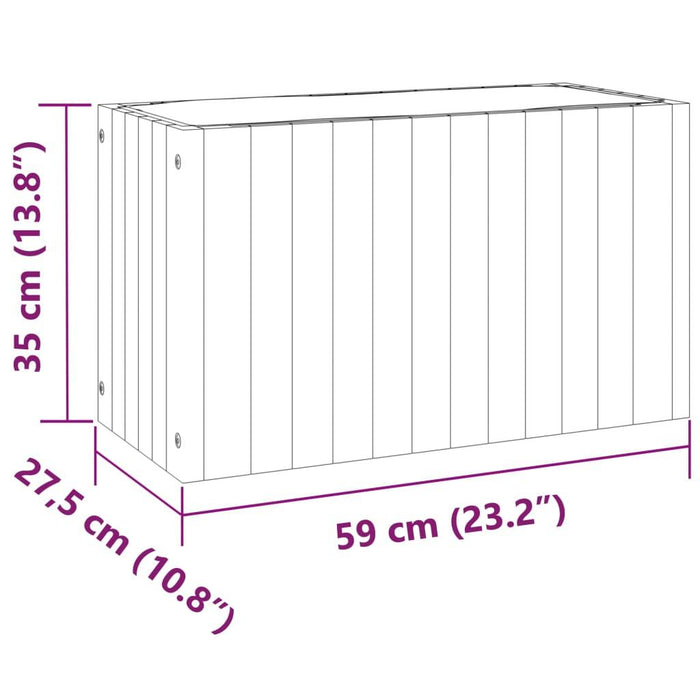 Garden Planter in Solid Wood Acacia (59 x 27.5 x 35cm) - Little and Giant Explorers vidaXL