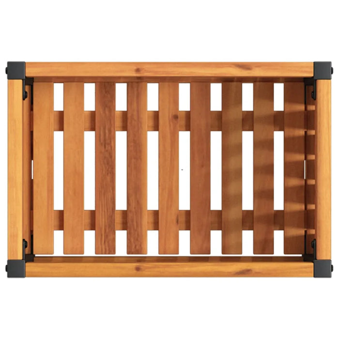 Garden Planter in Solid Wood Acacia and Steel (45 x 30 x 27.5cm) - Little and Giant Explorers vidaXL