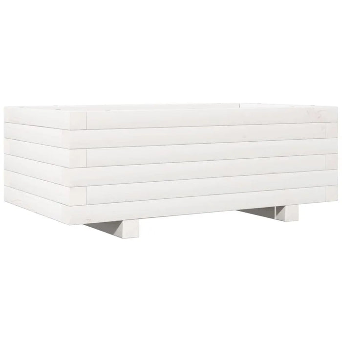 Garden Planter in White and Solid Wood Pine (70 x 40 x 26.5cm) - Little and Giant Explorers vidaXL