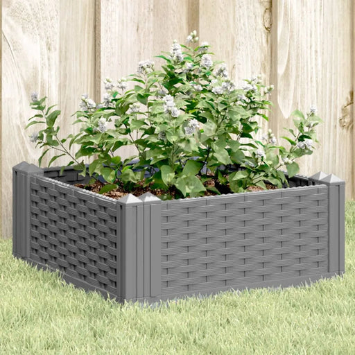 Garden Planter with Pegs Light Grey 42.5x42.5x28.5 cm PP - Little and Giant Explorers vidaXL