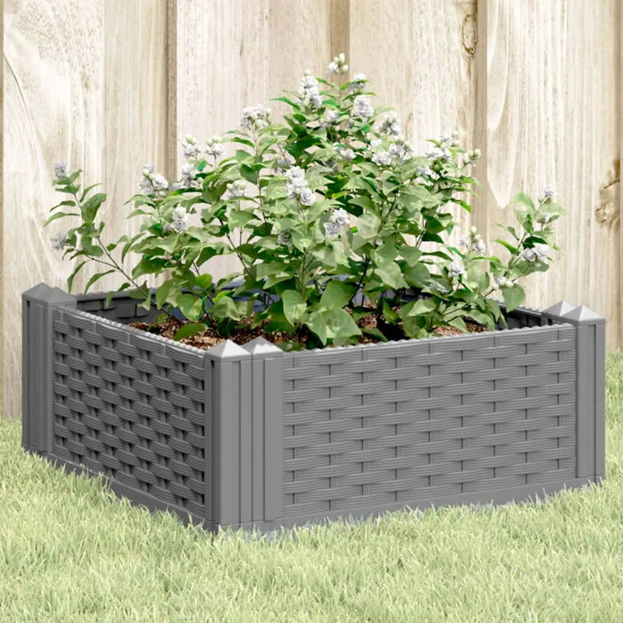 Garden Planter with Pegs Light Grey 42.5x42.5x28.5 cm PP - Little and Giant Explorers vidaXL