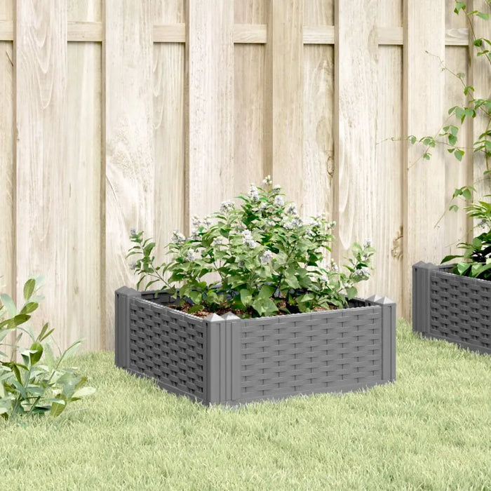 Garden Planter with Pegs Light Grey 42.5x42.5x28.5 cm PP - Little and Giant Explorers vidaXL