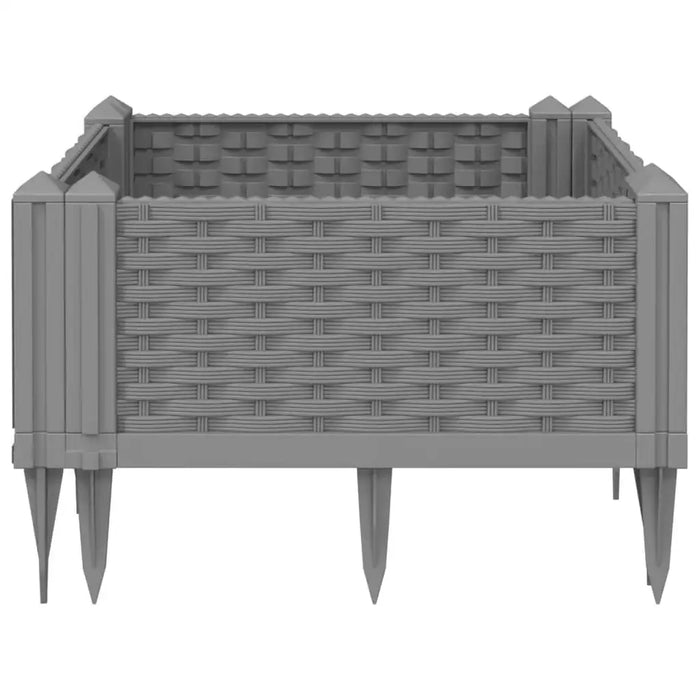 Garden Planter with Pegs Light Grey 42.5x42.5x28.5 cm PP - Little and Giant Explorers vidaXL