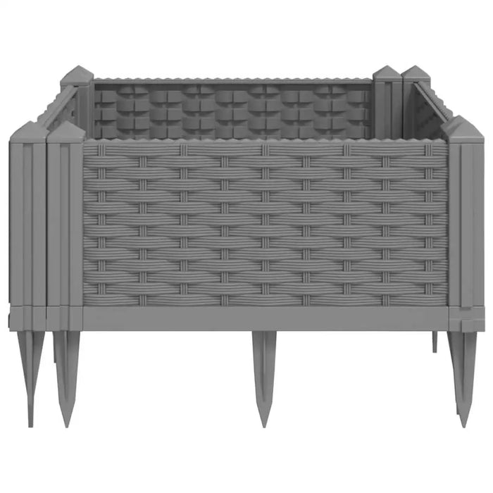 Garden Planter with Pegs Light Grey 42.5x42.5x28.5 cm PP - Little and Giant Explorers vidaXL