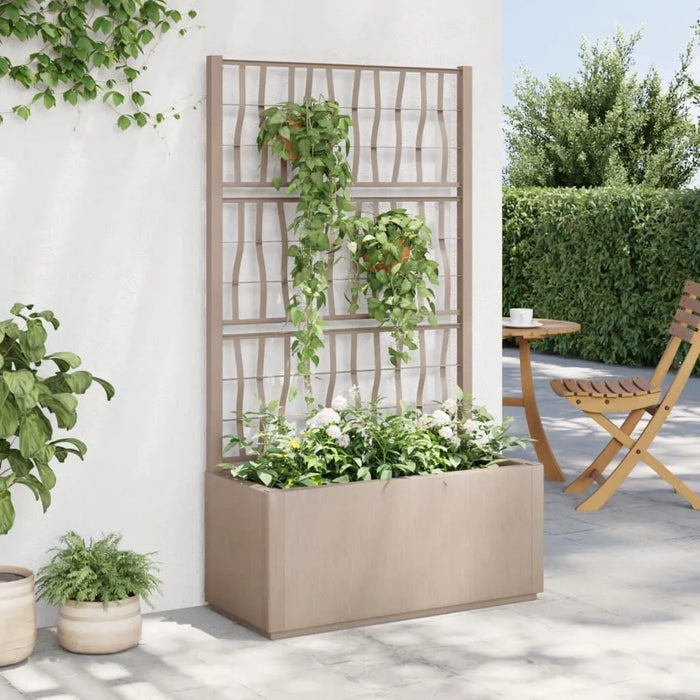 Garden Planter with Trellis in Light Brown (80 x 36 x 140cm) - Little and Giant Explorers vidaXL