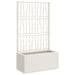 White garden planter with trellis, integrated support, modern design, 80L capacity