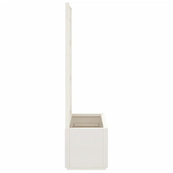 White raised garden planter with tall trellis, polypropylene climbing plant support