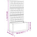 White polypropylene garden planter with trellis, dimensions 80x36x140 cm, for climbing plants