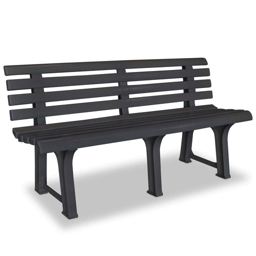 Garden Plastic Bench in Anthracite (145.5cm) - Little and Giant Explorers vidaXL