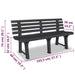 Garden Plastic Bench in Anthracite (145.5cm) - Little and Giant Explorers vidaXL