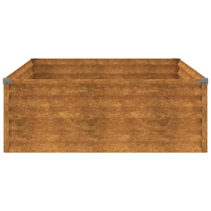 Garden Raised Bed in Corten Steel (100 x 100 x 36cm) - Little and Giant Explorers vidaXL