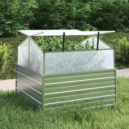 Garden Raised Bed with Greenhouse (100 x 100 x 85cm) - Little and Giant Explorers vidaXL