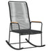 Garden Rocking Chair in Black and PVC Rattan - Little and Giant Explorers vidaXL