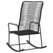 Garden Rocking Chair in Black and PVC Rattan - Little and Giant Explorers vidaXL