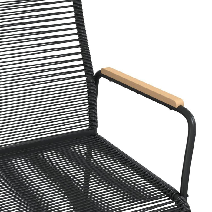 Garden Rocking Chair in Black and PVC Rattan - Little and Giant Explorers vidaXL