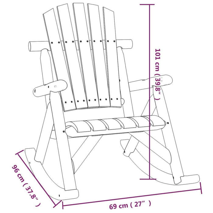 Garden Rocking Chair in Solid Wood Spruce - Little and Giant Explorers vidaXL