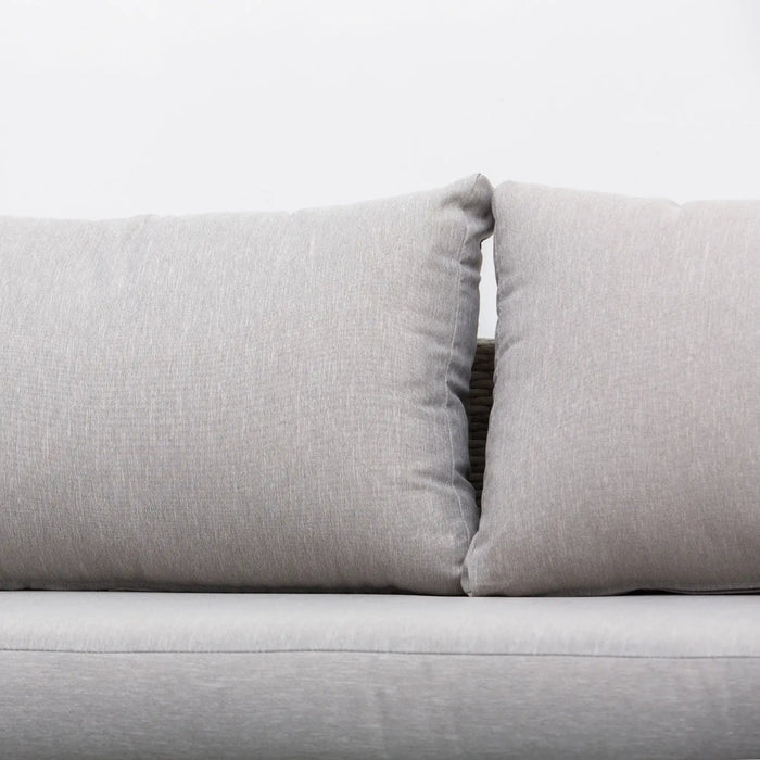 Three-Piece Corner Rattan Set with Glass Tables in Grey - Little and Giant Explorers Outsunny