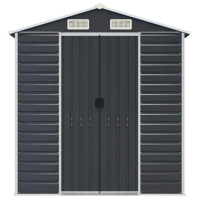 Garden Shed in Galvanised Steel and Anthracite (191 x 470 x 198cm) - Little and Giant Explorers vidaXL