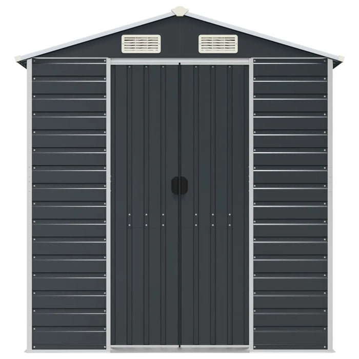 Garden Shed in Galvanised Steel and Anthracite (191 x 470 x 198cm) - Little and Giant Explorers vidaXL