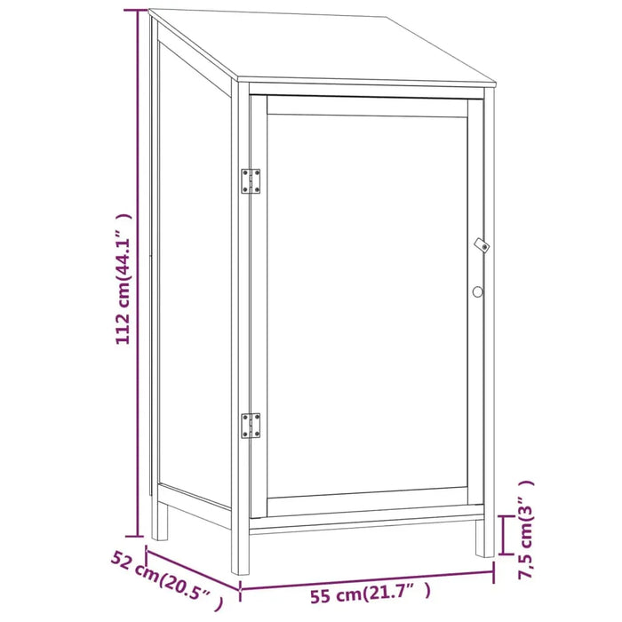 Garden Shed in Solid Wood Fir in Brown (55 x 52 x 112cm) - Little and Giant Explorers vidaXL