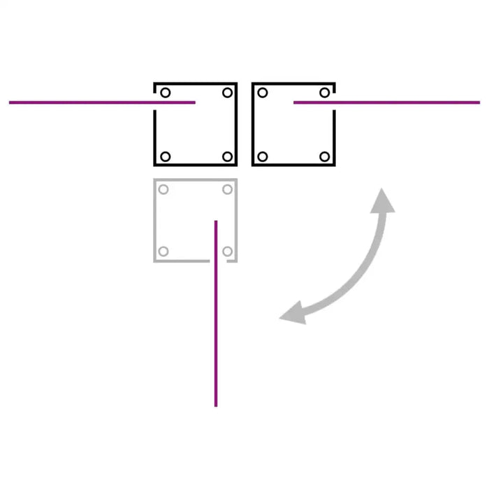 Diagram showing top-view mounting of a double-sided retractable awning bracket.