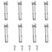 Set of eight metal anchor bolts and three screws for garden side awning installation
