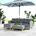 L Shaped Rattan Garden Furniture Set with Coffee Table in Charcoal Grey - Little and Giant Explorers Outsunny