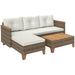 L Shaped Rattan Garden Furniture Set with Coffee Table in Cream - Little and Giant Explorers Outsunny
