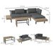 Garden Sofa Set Grey Natural Tone | 3-Piece L-Shape with Eco-Friendly Construction - Little and Giant Explorers Outsunny