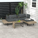 Garden Sofa Set Grey Natural Tone | 3-Piece L-Shape with Eco-Friendly Construction - Little and Giant Explorers Outsunny