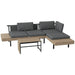Garden Sofa Set Grey Natural Tone | 3-Piece L-Shape with Eco-Friendly Construction - Little and Giant Explorers Outsunny