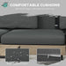 Garden Sofa Set Grey Natural Tone | 3-Piece L-Shape with Eco-Friendly Construction - Little and Giant Explorers Outsunny