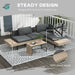Garden Sofa Set Grey Natural Tone | 3-Piece L-Shape with Eco-Friendly Construction - Little and Giant Explorers Outsunny