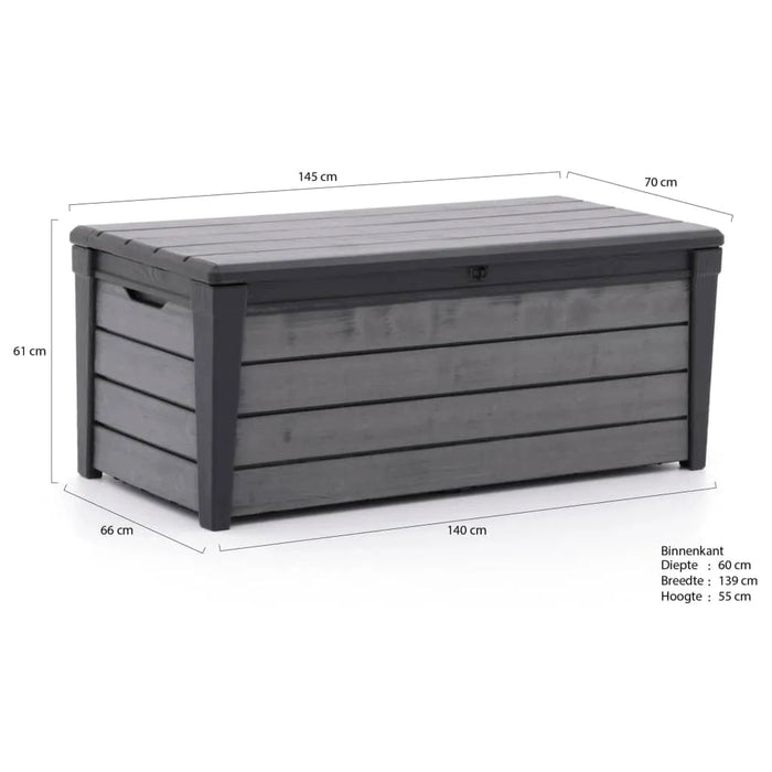 Garden Storage Box in Brushwood and Anthracite 455 L - Little and Giant Explorers Keter