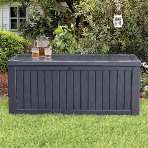 Garden Storage Box 'Rockwood' in Anthracite 570 L - Little and Giant Explorers Keter