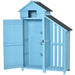 Garden Storage Cabinet with Log Store in Blue (130 x 55 x 180cm) - Little and Giant Explorers Outsunny