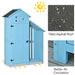 Garden Storage Cabinet with Log Store in Blue (130 x 55 x 180cm) - Little and Giant Explorers Outsunny