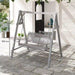 2-Seater Wooden Garden Swing Seat in Grey - Little and Giant Explorers Outsunny