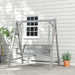 2-Seater Wooden Garden Swing Seat in Grey - Little and Giant Explorers Outsunny