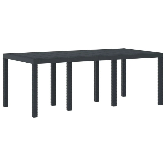 Garden Table in Anthracite and Poly Rattan (200 x 100 x 73cm) - Little and Giant Explorers vidaXL