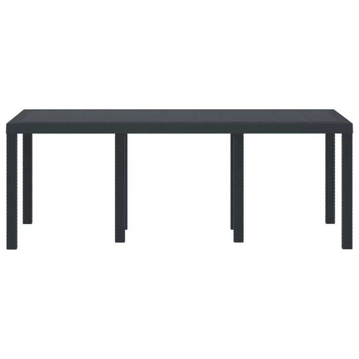 Garden Table in Anthracite and Poly Rattan (200 x 100 x 73cm) - Little and Giant Explorers vidaXL