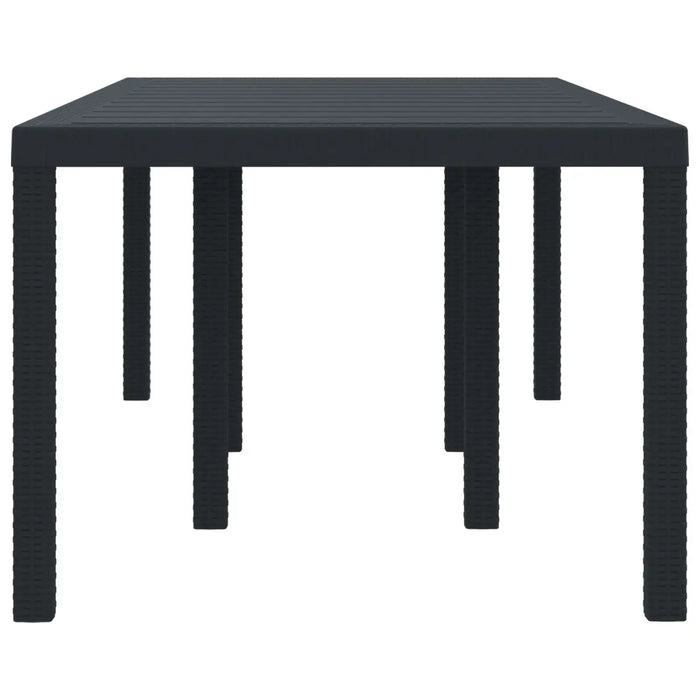 Garden Table in Anthracite and Poly Rattan (200 x 100 x 73cm) - Little and Giant Explorers vidaXL