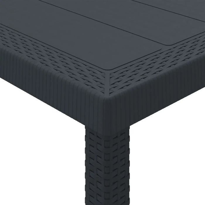 Garden Table in Anthracite and Poly Rattan (200 x 100 x 73cm) - Little and Giant Explorers vidaXL
