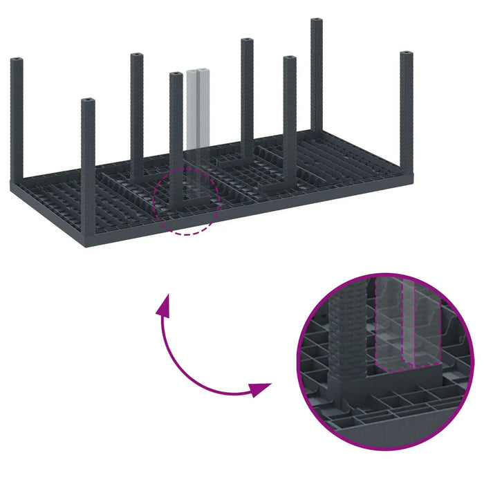Garden Table in Anthracite and Poly Rattan (200 x 100 x 73cm) - Little and Giant Explorers vidaXL