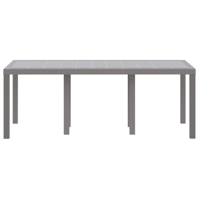 Garden Table Light in Grey and Poly Rattan (200 x 100 x 73cm) - Little and Giant Explorers vidaXL