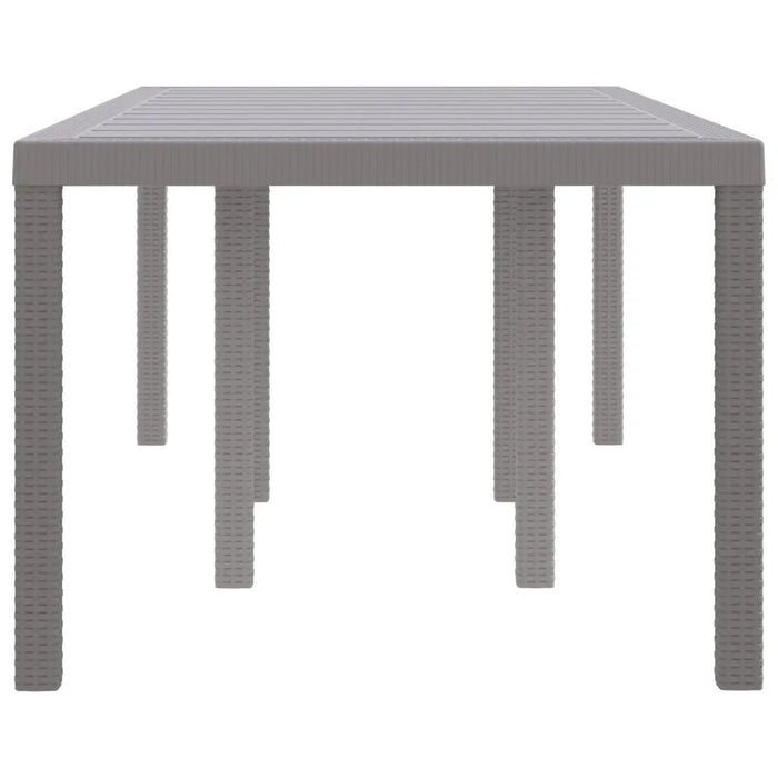 Garden Table Light in Grey and Poly Rattan (200 x 100 x 73cm) - Little and Giant Explorers vidaXL