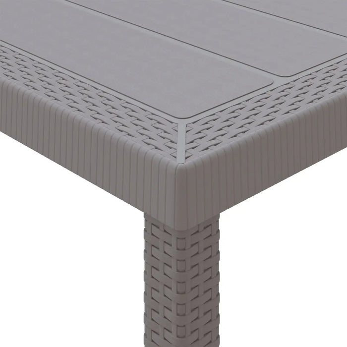 Garden Table Light in Grey and Poly Rattan (200 x 100 x 73cm) - Little and Giant Explorers vidaXL