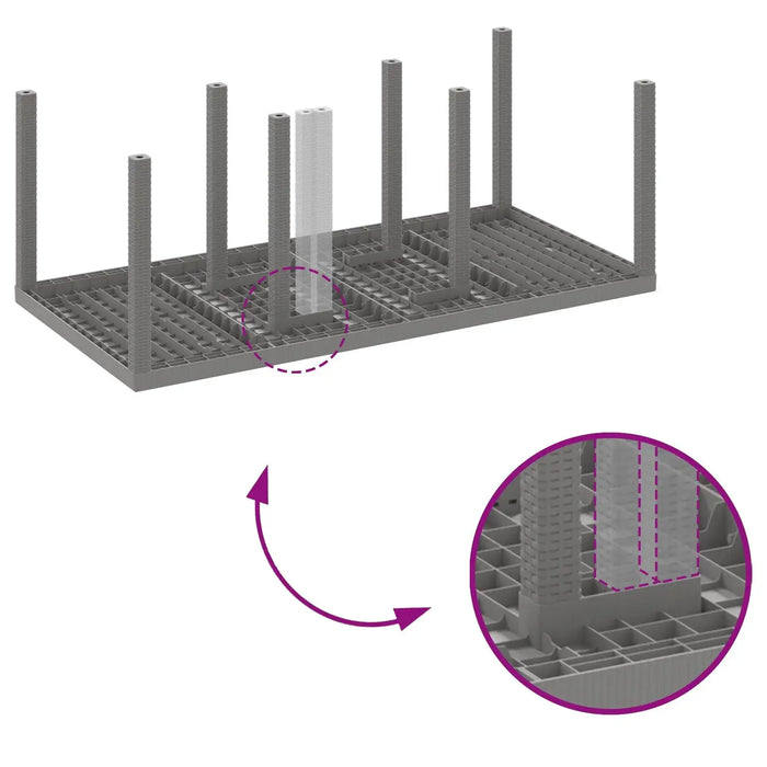 Garden Table Light in Grey and Poly Rattan (200 x 100 x 73cm) - Little and Giant Explorers vidaXL