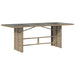 Garden Table with Glass Top in Beige and Poly Rattan (190 x 80 x 74 cm) - Little and Giant Explorers vidaXL